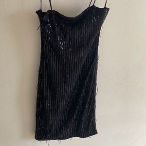 Short Dress Black Sequins